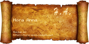 Hora Anna névjegykártya