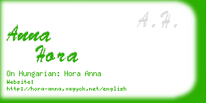 anna hora business card